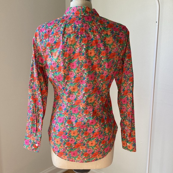 NWT J. Crew Liberty of London Poppy Print Button down Blouse Size 2 - Picture 5 of 9